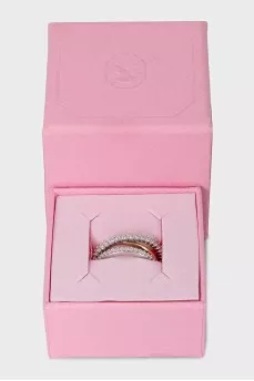 Triple ring with crystals