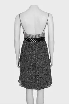 Black printed sundress with tag