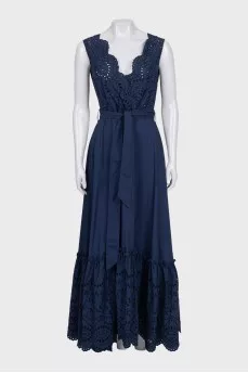 Blue dress with floral perforation