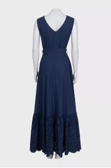 Blue dress with floral perforation