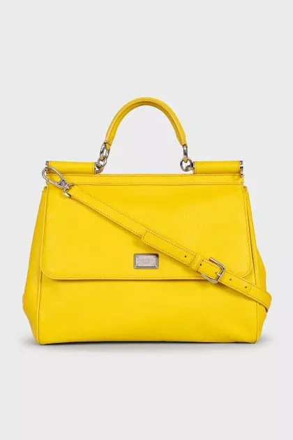 Yellow Sicily leather bag