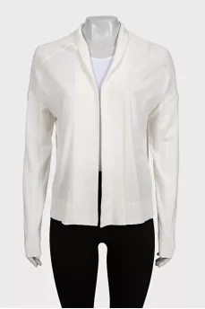 White straight-cut cardigan