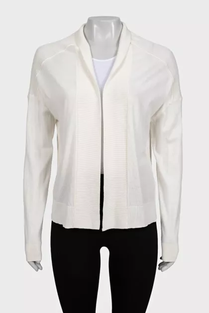 White straight-cut cardigan