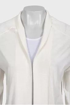 White straight-cut cardigan