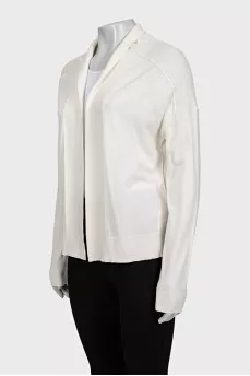 White straight-cut cardigan