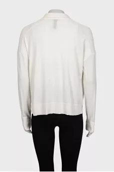 White straight-cut cardigan