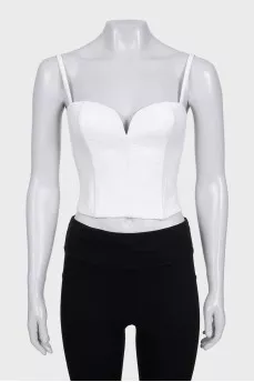 White V-neck tank top