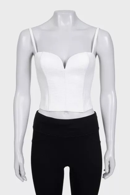 White V-neck tank top