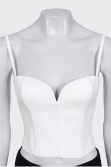 White V-neck tank top