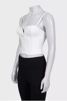 White V-neck tank top
