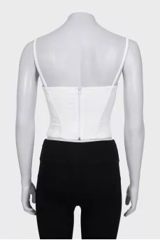 White V-neck tank top