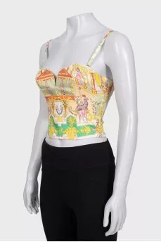 Yellow printed top