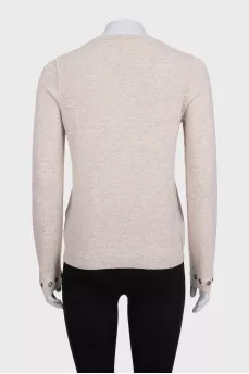 Beige wool and cashmere jumper
