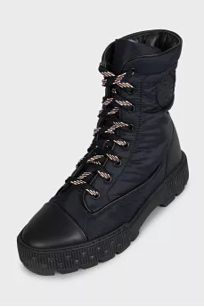 Fresh black textile boots