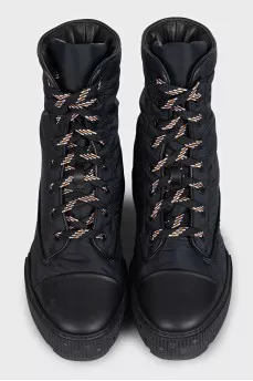 Fresh black textile boots