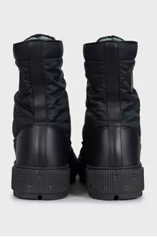 Fresh black textile boots
