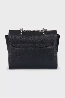 Black leather shoulder bag