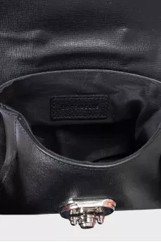 Black leather shoulder bag