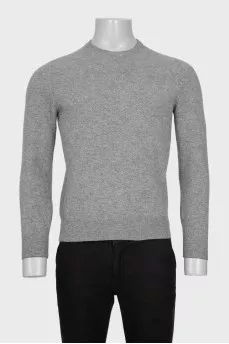Men's grey cashmere jumper