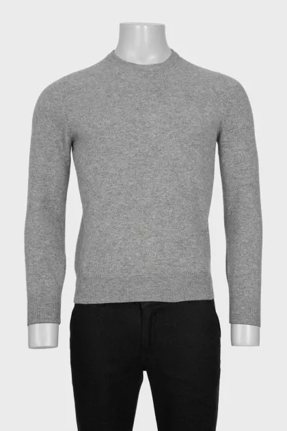 Men's grey cashmere jumper