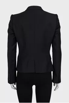Black fitted button-down jacket