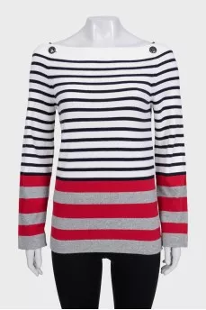 White cashmere print jumper