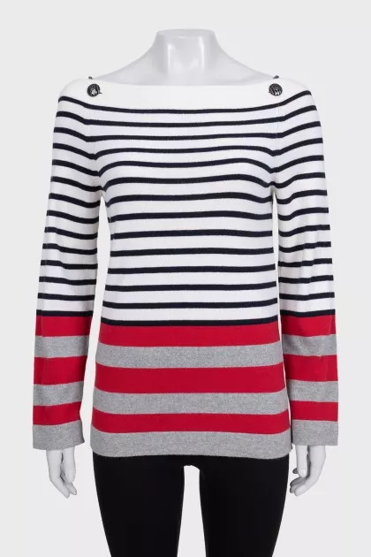 White cashmere print jumper