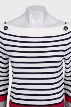 White cashmere print jumper