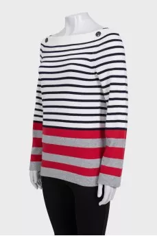 White cashmere print jumper