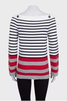 White cashmere print jumper