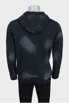 Men's gray printed hoodie