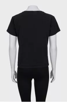 Black T-shirt with embroidered logo