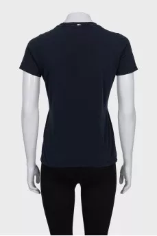 T-shirt with a black brand logo