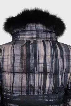 Reversible fox fur print jacket