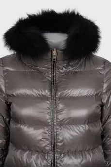Reversible fox fur print jacket