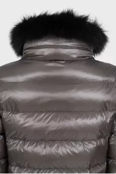 Reversible fox fur print jacket