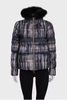 Reversible fox fur print jacket