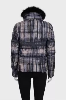 Reversible fox fur print jacket