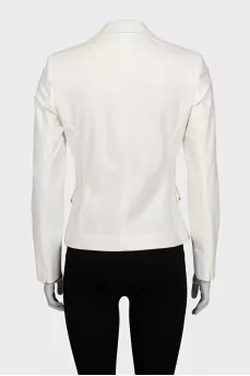 White fitted jacket with a button