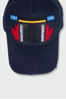 Men's blue cap with patches