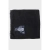 Men's scarf with embroidery, with tag