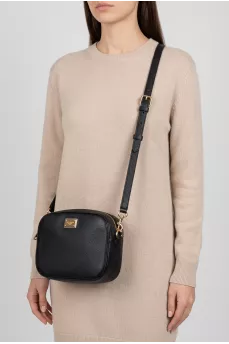 Black leather crossbody bag