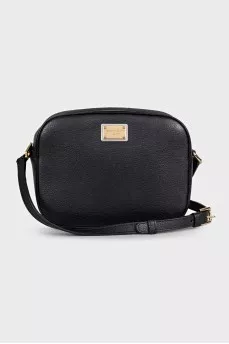 Black leather crossbody bag
