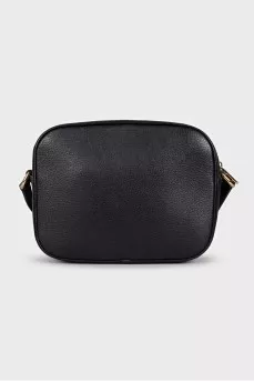 Black leather crossbody bag