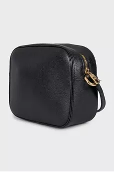 Black leather crossbody bag
