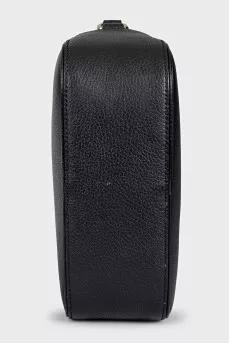 Black leather crossbody bag