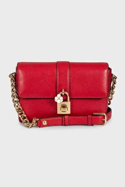 Red leather Dauphine bag