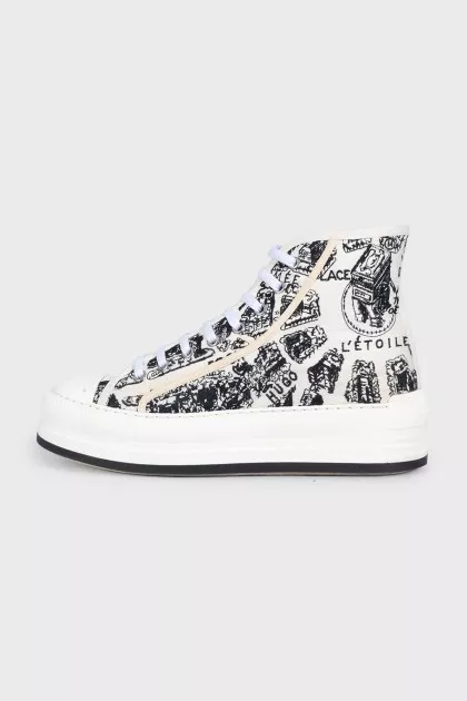 Высокие текстильные кеды Walk'n'Dior
