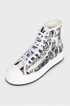 Высокие текстильные кеды Walk'n'Dior