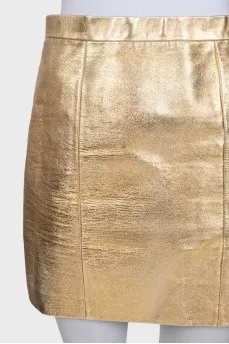 Golden leather skirt